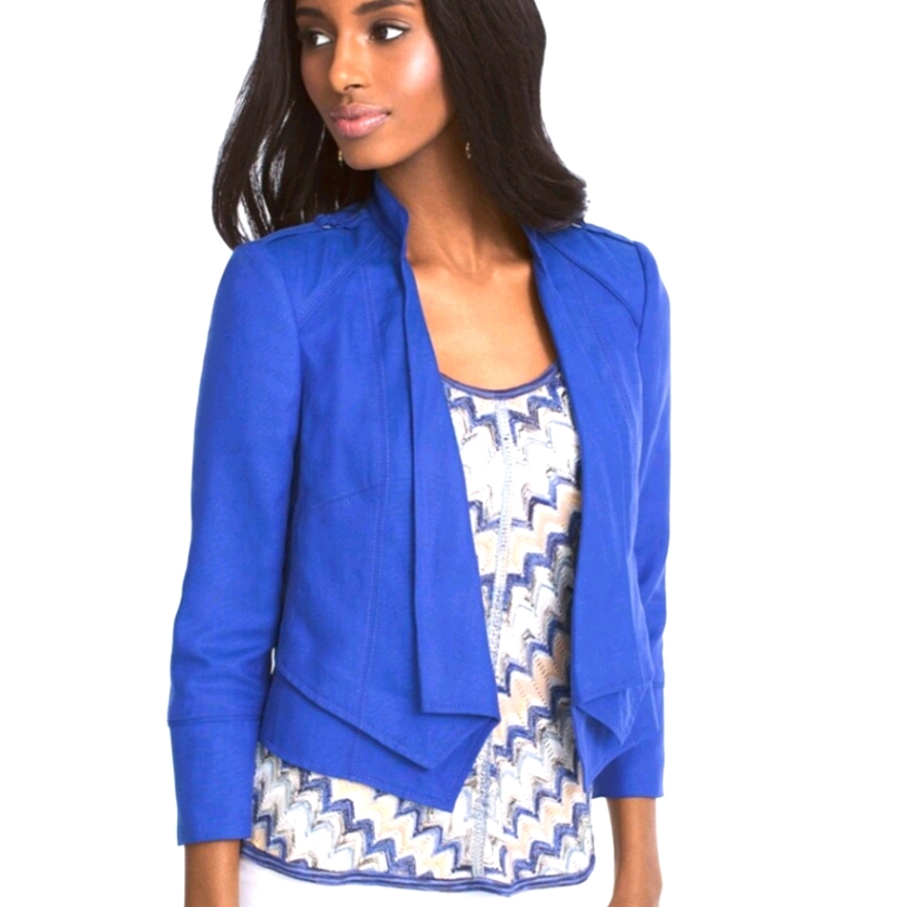 NWT White House Black Market Linen Jacket 8